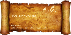 Aba Oszvalda névjegykártya